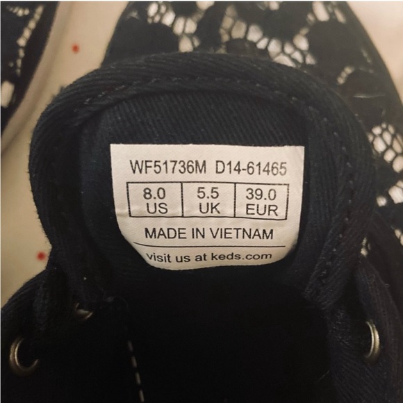 taylor swift x keds collab collaboration black white lace sneakers shoes 8 ked - Picture 6 of 6